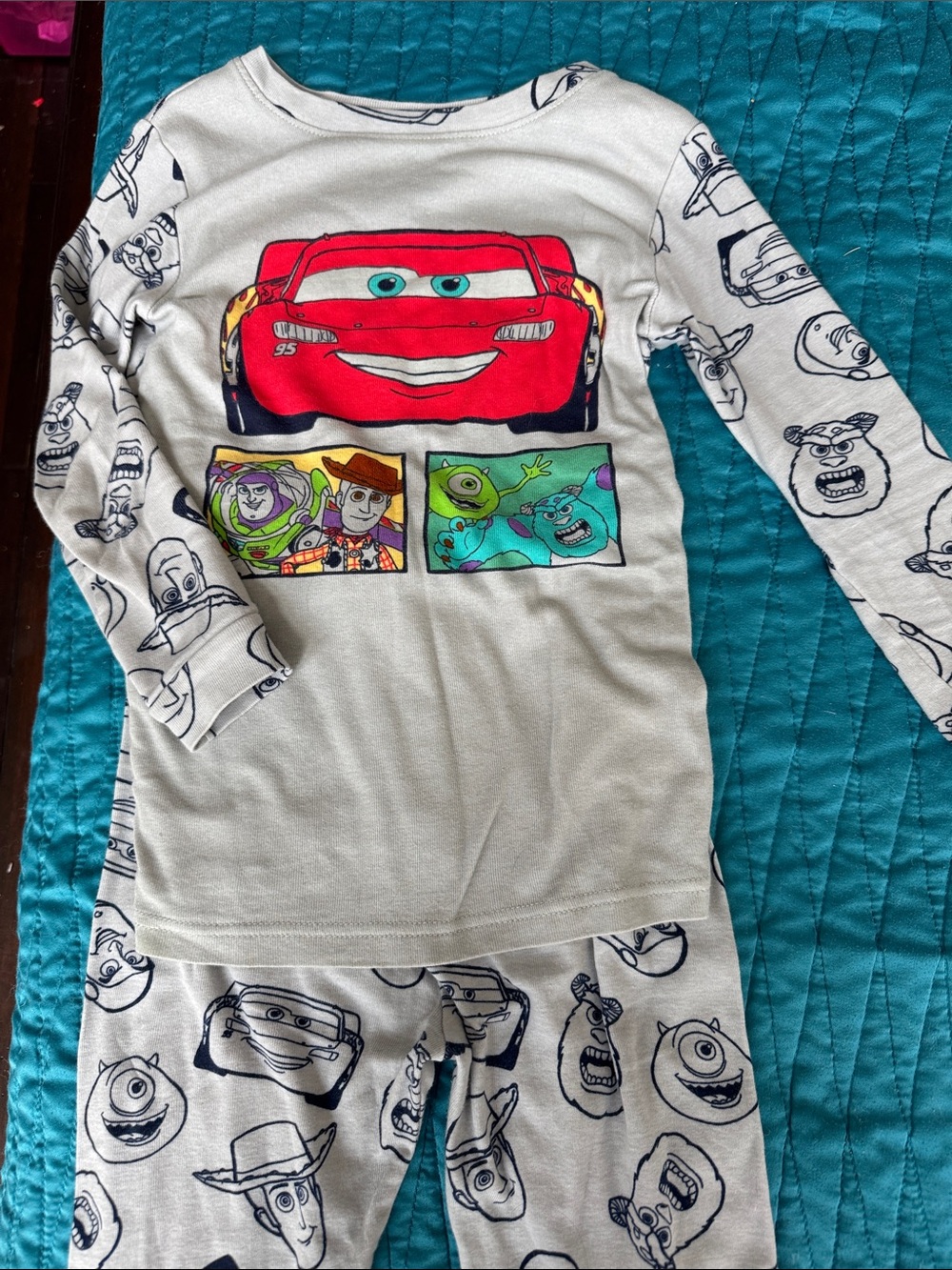 Disney Light Blue and White Kids Graphic Sleep Tee